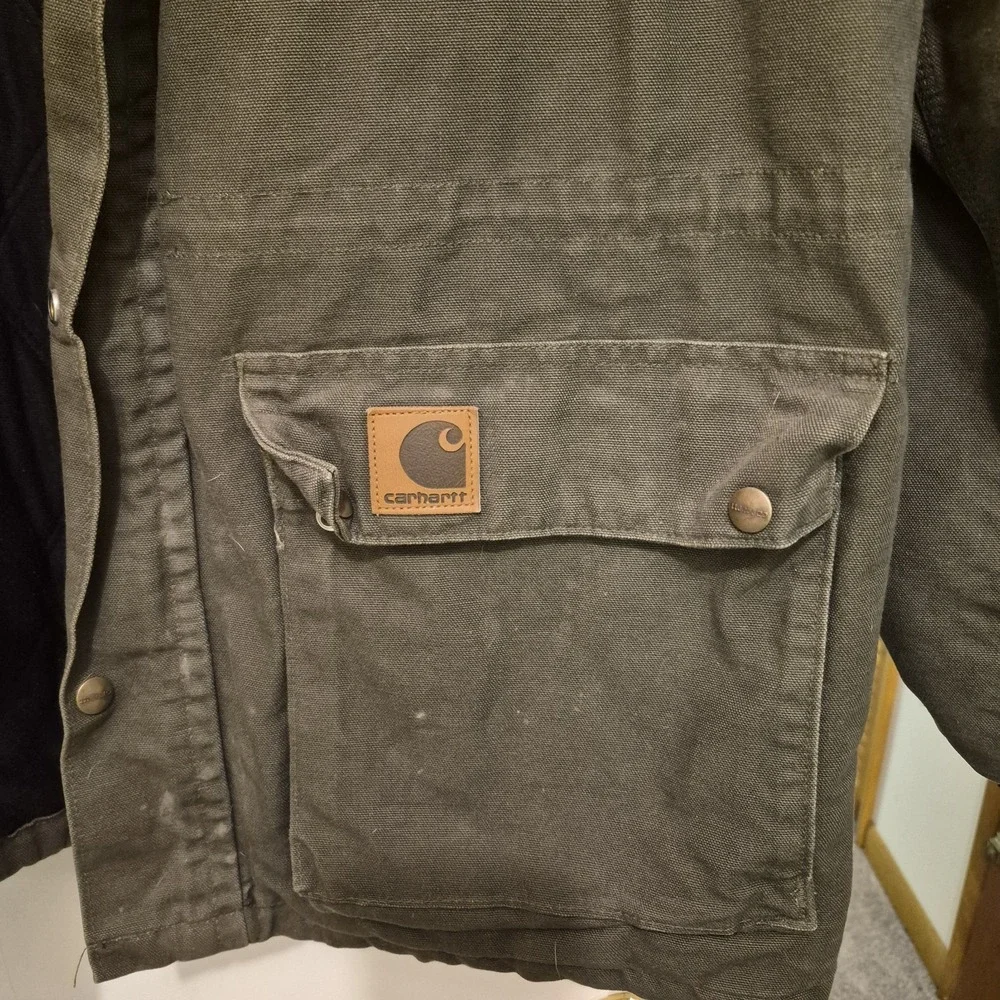 Carhartt C44MOS Traditional Arctic Coat Moss Green Men XL Made in USA Quilt Line